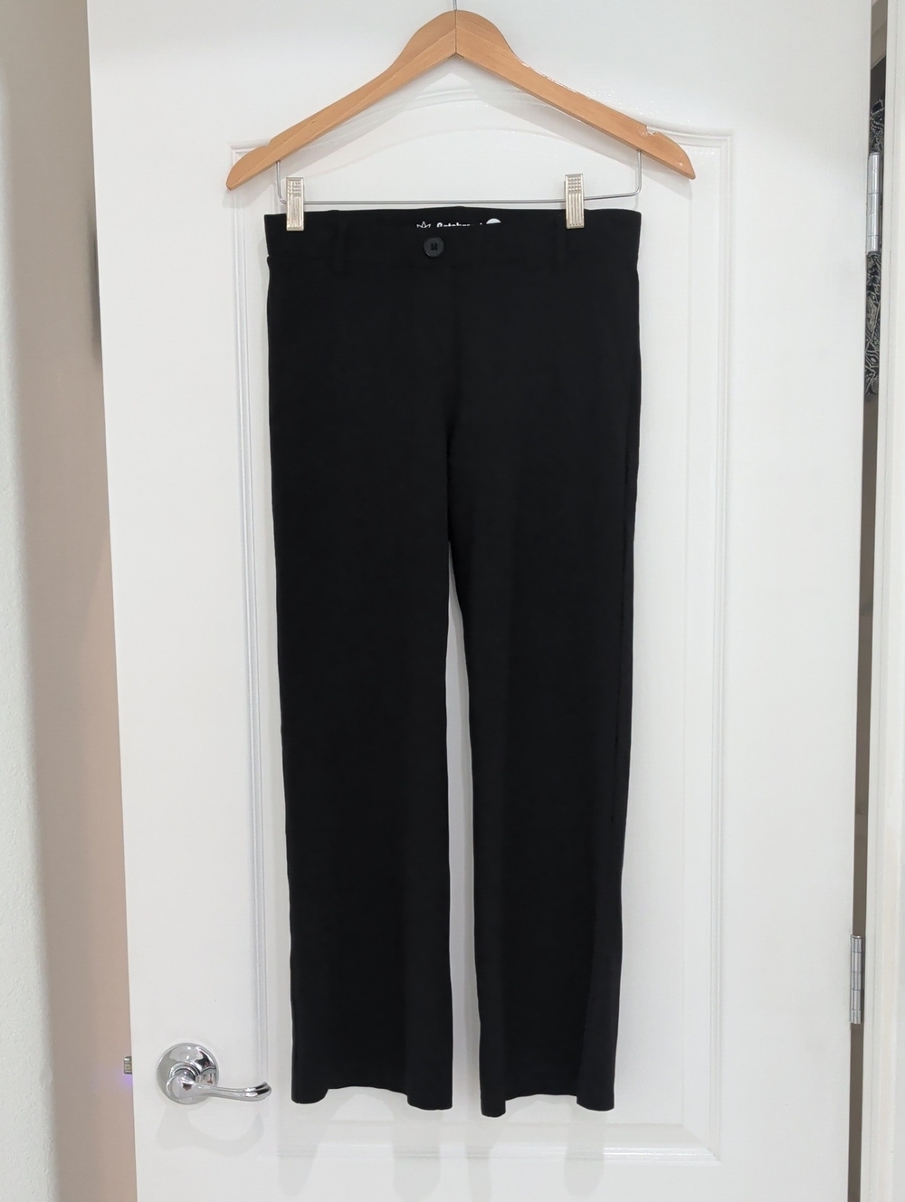 Betabrand Jet Black Straight Leg Pull On Pants Size SP Small Petite Bootcut